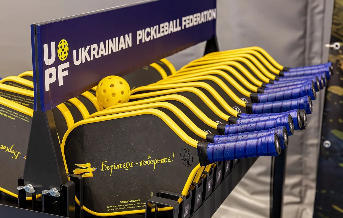 Freedom Fighter Paddles on the Ukrainian Pickleball Federation rack